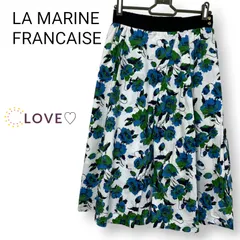 LA MARINE FRANCAISE ひざ丈スカート 花柄 綿混 裏地付 s1