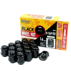 新品 シンセイ ホイールナット 袋 ブラック M12 P1.5 19mm 16個入 ホンダ H-16FB