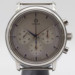 1円 稼働 美品 オメガ デヴィル プレステージ クロノグラフ シルバー文字盤 手巻き メンズ腕時計 0088110 6BJT ABC16200 KTU