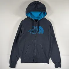 古着 ザ・ノースフェイス THE NORTH FACE パーカー スウェット フルジップ ビッグロゴプリント S  ダークグレー系 メンズ