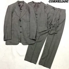 CORNELIANI イタリア製 セットアップ 3ピーススーツ バーズアイ 総裏 2タック 46サイズ スリーピース グレー コルネリアーニのサムネイル