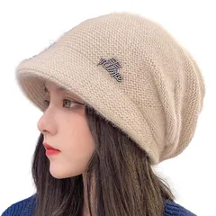 【人気商品】[FARFADET] ニット帽 キャスケット ニットキャップ つば付き モヘア 暖かい 防寒 保温 かわいい おしゃれ ふわふわ 帽子