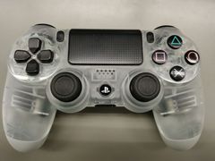 【中古PS4パーツ】純正 ps4コントローラー DUALSHOCK4 クリスタル 動作確認済み【50-55】