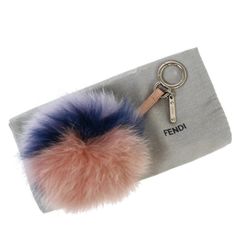 FENDI フェンディ ファー ポンポンチャーム キーフォルダー ピンク 紫 04GA320