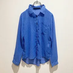 URBAN RESEARCH アーバンリサーチ　レディース　トップス　シャツ　ブラウス　長袖　バックロング　胸ポケット　フロントボタン　ストライプ　総柄　透け感　シースルー　ブルー　青　上品　シンプル　オシャレ　SU250h680