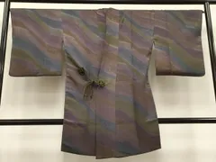 平和屋着物＃道中着　斜線文　暈し染め　ロング丈　正絹　逸品　CAAT5700id