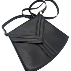 希少 美品 YVES SAINT LAURENT イヴサンローラン Yステッチ ゴールド金具 レザーショルダーバッグ ブラック ヴィンテージ