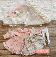 JANAYA ハンドメイド　ブライス服　ピンク森ガールワンピース　4点セット