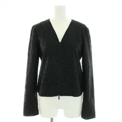 アルマーニエクスチェンジ A/X ARMANI EXCHANGE ブラックレースシャイニーVネックジップアップウィメンズジャケット BLACK LACE SHINY V-NECK ZIP-UP WOMEN’S JACKET アウター 4 S 黒 ブラック /Yのサムネイル
