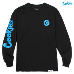 COOKIES C BITE L/S Tシャツ【BLACK】 (M・L・XL・2XL)(クッキーズ アパレル 服 通販 メンズ 大きいサイズ ロンT 長袖 ロングスリーブ ロゴ)