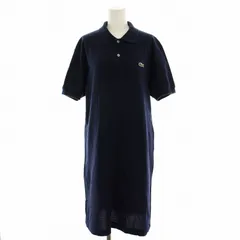ラコステ LACOSTE ポロシャツワンピース 半袖 ひざ丈 34 紺 ネイビー EF121EL /RE