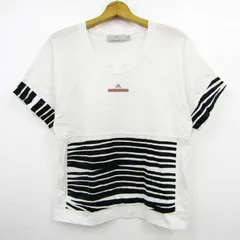 アディダス 半袖Ｔシャツ ステラマッカートニー スポーツウエア トップス レディース Mサイズ ホワイト×ブラック adidas 【中古】