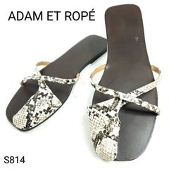 アダムエロペ　サンダル　トングクロスサンダル　パイソン柄　37　レザー