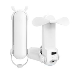 即納：CAWKAY 携帯扇風機 ハンディファン 折りたたみ式 懐中電灯 ライト 充電機能付き USB充電 ポータブルファン 熱中症 暑さ対策 (ホワイト) 1