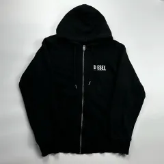 DIESELディーゼル 　シープレザージップアップパーカー ブラック M DIESEL レザージップアップパーカー オールレザー 羊革