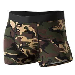 メンズ ボクサー ショーツ インナー 迷彩 カモフラージュ柄 通気性 ストレッチ 吸湿性 快適 フィット感 伸縮性 下着 コットン カジュアル 黒 青 緑 ms-023