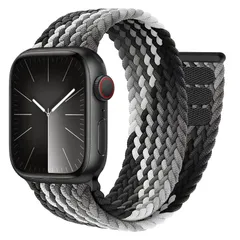 【在庫処分】ブレイデッドソロループ 編み込み 軽量 通気 マジックテープ 人気 ベルト スポーツ 3、ナイロン 可愛い 4 6 柔らかい 5 7 8 (ブラックチョコレート、42mm 9 se 49mm 44mm Ultra Ultra2 45mm バンド バ