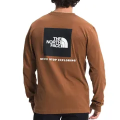 ノースフェイス ロンT The North Face LS BOX NSE TEE Tシャツ メンズ ボックス ロゴ グラフィック ロングスリーブ プリント クルーネック  ロングTシャツ USA USA企画 海外限定 PINECONE BROWN