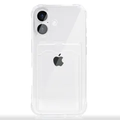 【新着商品】アイフォン16 対応 対応 ワイヤレス充電対応 すり傷防止 プラス 耐久 黄変防止 軽量 携帯電話 薄型 ストラップホール付き ソフト TPU カバー カード収納 透明 クリアケース Plus (クリア) iPhone16 スマホケース JOOBO