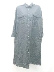 ◇ JOURNAL STANDARD relume ボタン 胸ポケット 薄手 シンプル ロング丈 長袖 シャツ サイズF ブラック系 レディース E  【1306140012095】