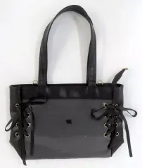 【中古】バッグ ブラック 痛バッグ レースアップトートバッグ