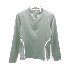 ◇ ⊂ NIKE ナイキ ハーフジップ フィットドライ 長袖 カットソー サイズM ブラック ホワイト レディース E  【1503060026168】