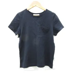 ミュベールワーク MUVEIL WORK カットソー 半袖 ラウンドネック アイレットレース 36 S ネイビー 紺 /YM45のサムネイル