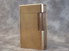 S.T.DUPONT デュポン ライン1 ショート 総柄 ローラー式 喫煙グッズ ガスライター ピンクゴールド フランス製 メンズ 着火確認済