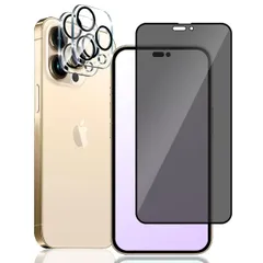 【特価セール】【1+2枚入り】iPhone 14 pro max ガラスフィルム 覗き見防止 (1枚) + iPhone 14 Pro Maxカメラフィルム (2枚) 全面保護フィルム プライバシー保護 カメラ レンズ 保護カバー 旭硝子製 【左右つ方向のぞき