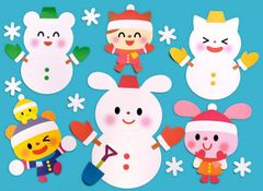 ★壁面飾り 標準サイズ（横80cm※サイズ変更可能）「雪だるま作ったよ！」12月1月2月 冬  保育園 幼稚園★