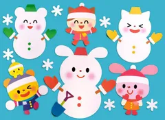 ★壁面飾り 標準サイズ（横80cm※サイズ変更可能）「雪だるま作ったよ！」12月1月2月 冬  保育園 幼稚園★