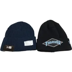 B056 【タグ付き新品】 NEW ERA ニューエラ ニット帽 ビーニー 2個セット ブラック ネイビー