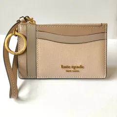 新品 ケイトスペード 本革 ミニ財布 モーガン カラーブロック カードケース リストレット