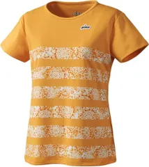 【新品】prince（プリンス）レディース ウィメンズ ゲームシャツ テニスウェア バドミントンウェア 吸汗速乾 UPF50+ 消臭 半袖シャツ　オレンジ WS3068-028