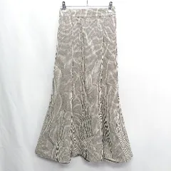 ◇ DISCOAT ディスコート ギンガムチェック柄 ロング丈 フレア スカート サイズS アイボリー ブラック レディース E  【1407180027787】