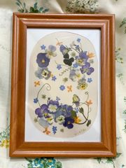 パンジー 油彩 油絵 絵画 額装 額縁 サイン有 花の絵 静止画 花