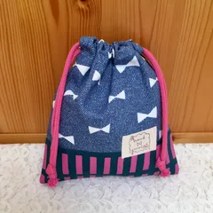 きんちゃく袋＊小（コップ袋）　リボン♪