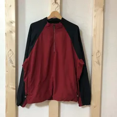adidas アディダス CLIMAPROOF WIND ハーフジップナイロン プルオーバーシャツ モックネック  ナイロンジャケット メッシュライナー 00's カンボジア製 メンズ Ｍ/Ｍ 00年代 レッド ブラック
