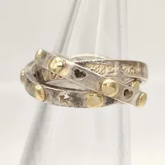 フォリフォリ　3連コンビリング　ハート　2000年　シルバー925ｘ750　K18　10号　7.5ｇ