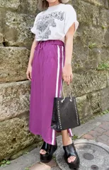 SIDE LINE&SLIT SWEAT SKIRT(purple)のサムネイル
