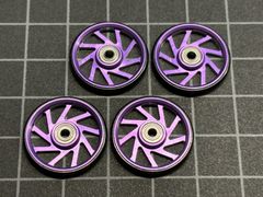 19mm プラローラー2セット(ローラー4枚です) ディープブルー　タミヤ　ミニ四駆　　パープル