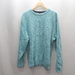 ◇ ⊇ CHAPS RALPH LAUREN チャップス ラルフローレン コットン100% 長袖 セーター サイズL/G ブルー レディース E  【1502180025693】