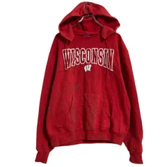 Champion ロゴスウェット パーカー M レッド チャンピオン プルオーバー 裏起毛 カレッジ 古着卸 アメリカ仕入 a702-6705