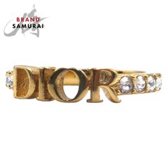 Dior ディオール ラインストーン ゴールド 金 メタル リング 30号 レディース 405351 【中古】【中古】