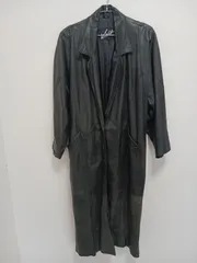 I13812366【古着】Winlit　メンズ　ロングレザーコート　本革　ブラックレザー　ヴィンテージ