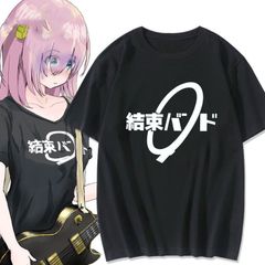 ぼっちざろっく tシャツ 後藤ひとり半袖 ブラック ホワイト Bocchi the rock 丸襟 インナーシャツ ティーシャツ 綿シャツャ 柔らかい ゆったり 大きい カジュアル メンズ レディース 夏服 周辺 誕生日 プレゼント イベント 衣装 男女兼用