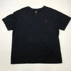 POLO RALPH LAUREN ポロ ラルフローレン VネックTシャツ カットソー ポニー刺繍 ベトナム製 メンズXL ブラック
