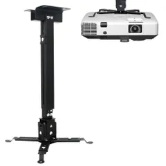 【数量限定】壁掛け ±15°角度調整 天井 耐荷重15KG 天吊りブラケット 取り外し可能で格納式 伸縮 プロジェクターマウント プロジェクター 13～61cm高さ調整可能（黒い） 天吊り金具 VARMHUS
