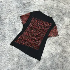 【日本ニット商連】ブラウス【M-L】華やか  大人カワイイ  レディース  黒系  ブラック  【送料無料】のサムネイル