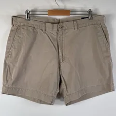 古着 ポロ・ラルフローレン POLO RALPH LAUREN ショートパンツ チノパン ポロチノ 大きいサイズ ワンポイントロゴ w40  ベージュ メンズ